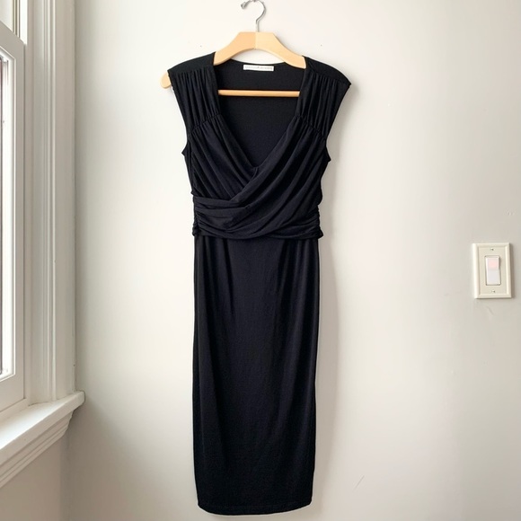 Peruvian Connection Tie Back V-Neck Sleeveless Black Dress Medium - Picture 1 of 9